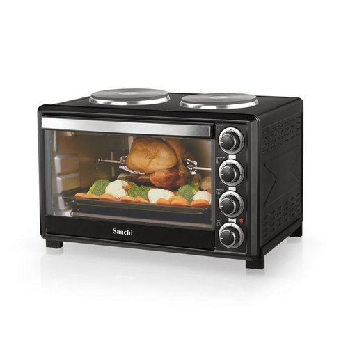 Saachi 2 In 1 Electric Convection Oven Of 45 Liters and 2 Hot Plates-Black