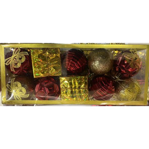 Christmas Classic Red & Gold Shatterproof Ornament Small Set