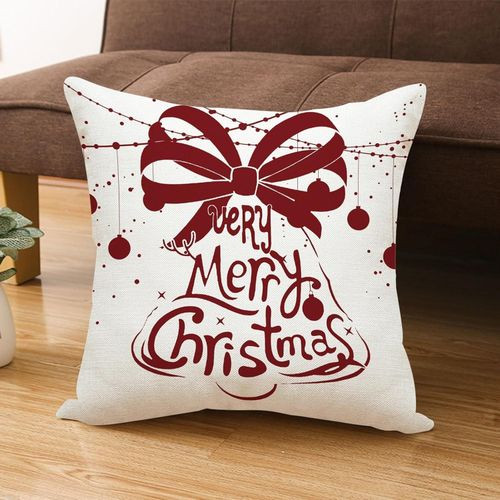 Christmas Seasonal Fiber Cushion - White, Red