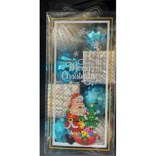 Christmas The "Winter Ice" Blue & Silver Assorted Set of 16 Baubles