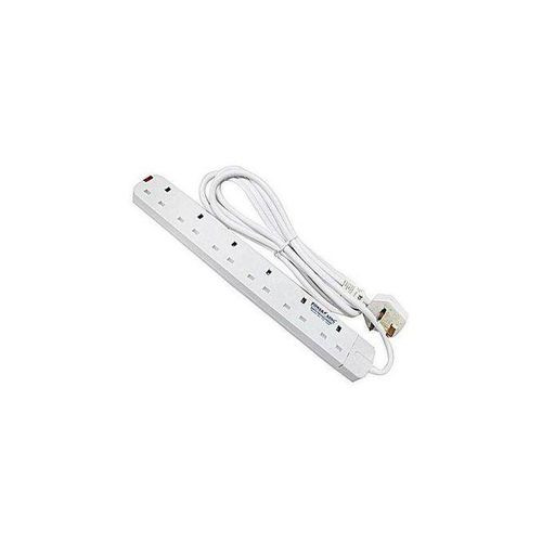 Power King Extension Cable 6 Way - White