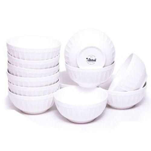 12 Pieces Set Of Quality Ceramic Soup Bowls-White
