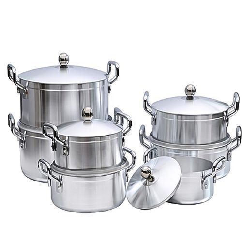 Tornado 7pcs -Tornado Stainless Steel Saucepans (best quality)- Silver