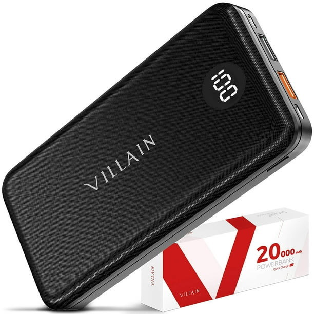VILLAON Smart Fast Charging 20000mAh Power Bank - Black