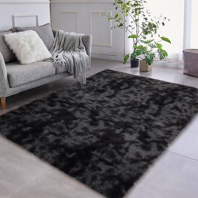 Fluffy Anti-skid Carpets Rugs Black Grey