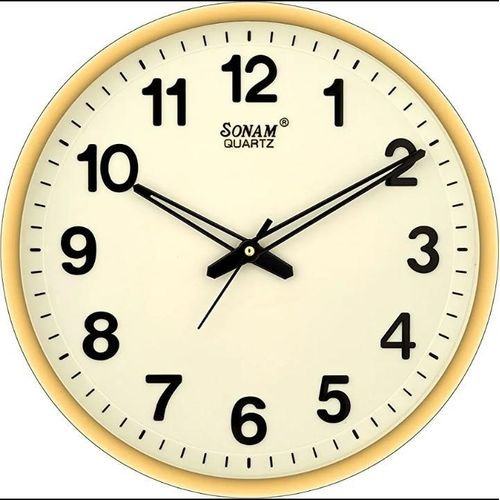SONAM Unique Round Wall Clock - Gold, White