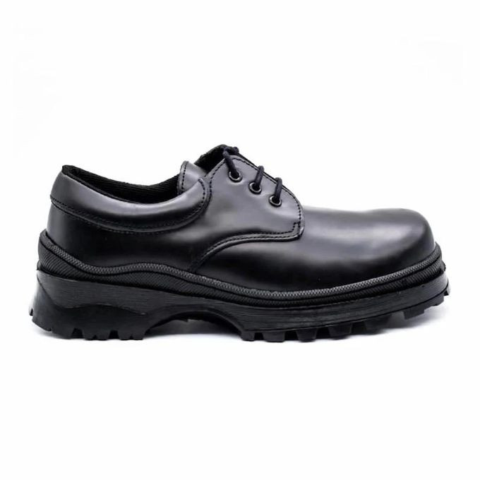 UMOJA Shupavu Boys Leather School Shoes Black