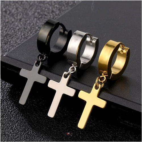 Cross Shaped Earrings - Gold