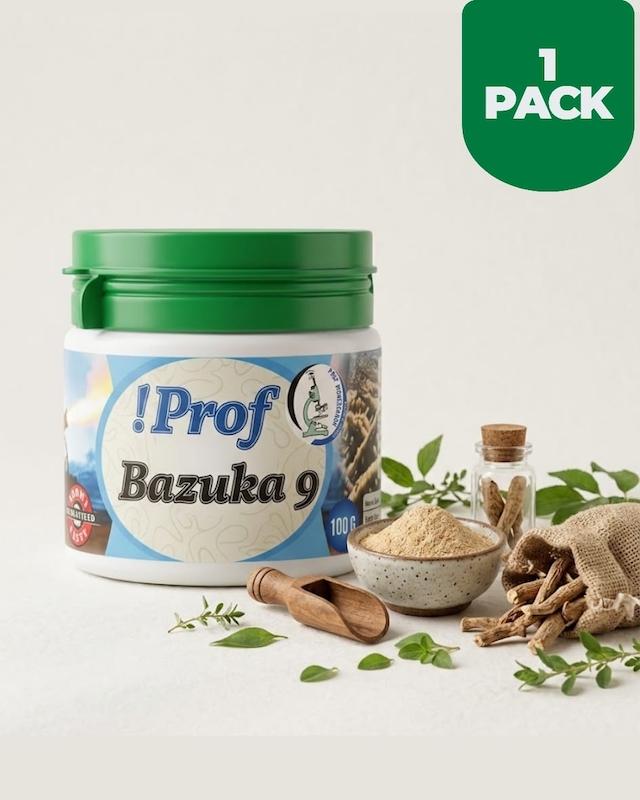 Prof Bazuka 9 Natural Libido & Vitality Booster (100g) – Advanced Formula for Erectile Dysfunction, Sperm Health, and Premature Ejaculation Support – Herbal Supplement for Men & Women