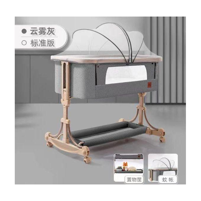 Adjustable Height Baby Bedside Crib - Grey