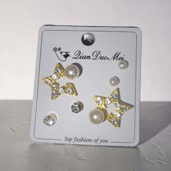Luxury Star Pearl Earrings Set