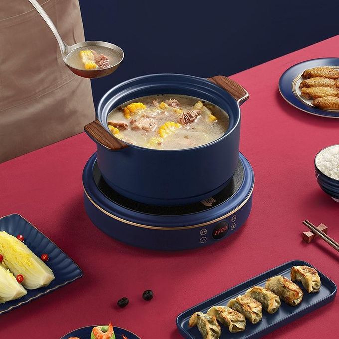 Electric Ceramic Cooker Household Stir-Frying Round Induction Multifunctional Integrated High-Power Light Infrared Cooker Stove Silver Crest