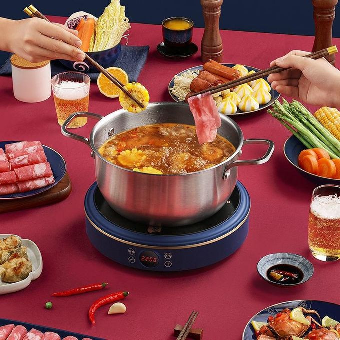 Electric Ceramic Cooker Household Stir-Frying Round Induction Multifunctional Integrated High-Power Light Infrared Cooker Stove Silver Crest