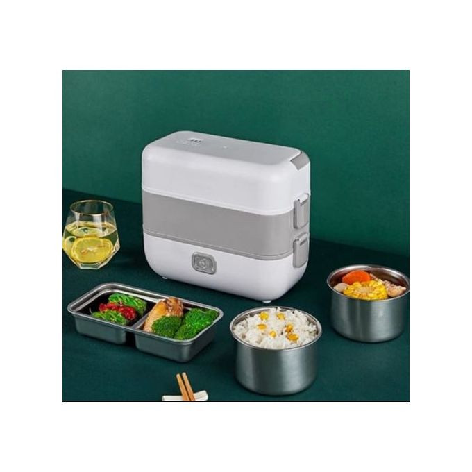 Electric Heating Food Warmer Electric Lunch Box 4 liners 200W - White