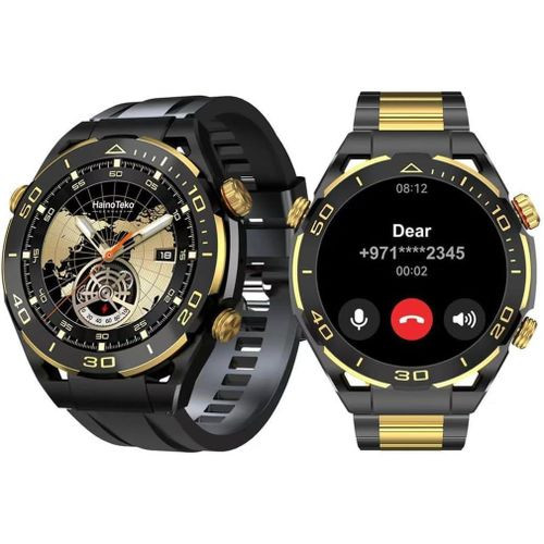RW42 Round Shape Large Screen AMOLED Display Smart Watch With 2 Pair Straps and Wireless Charger For Men's and Boys -Multicolor