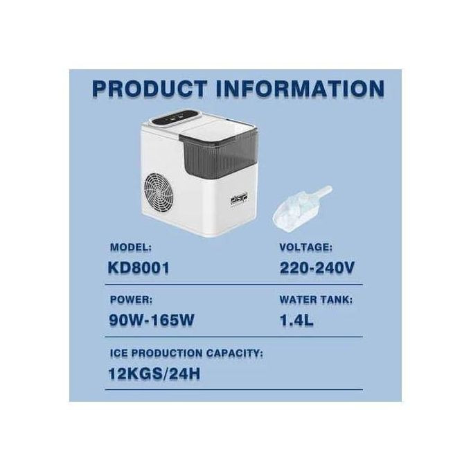 Ice Maker Machine – 1.5L Capacity Quick & Convenient Ice Production. Multcolour