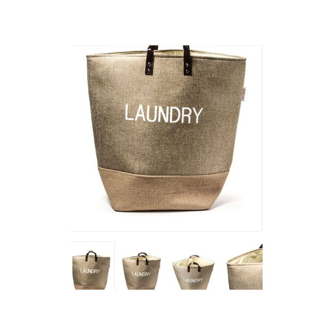 Laundry Basket/ Bag -Beige