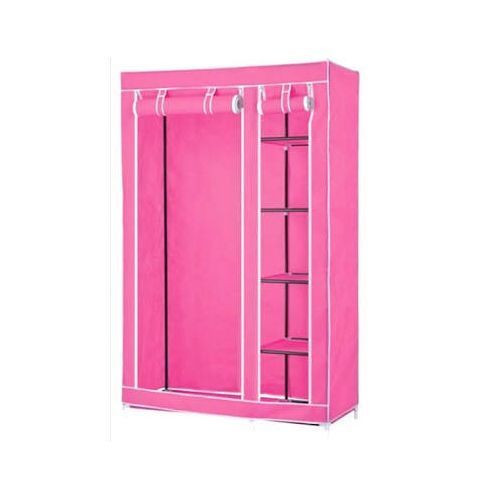 Steel Frame Portable Wardrobe - Pink