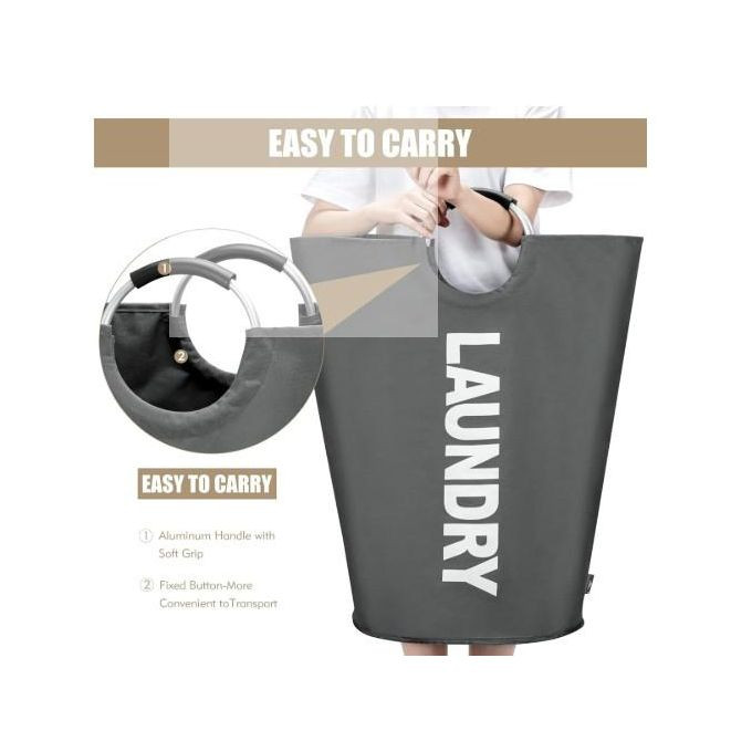 Laundry basket laundry bag laundry hampers dirty clothes basket kids laundry basket L38xW38xH72cm Capacity 82Litre Grey