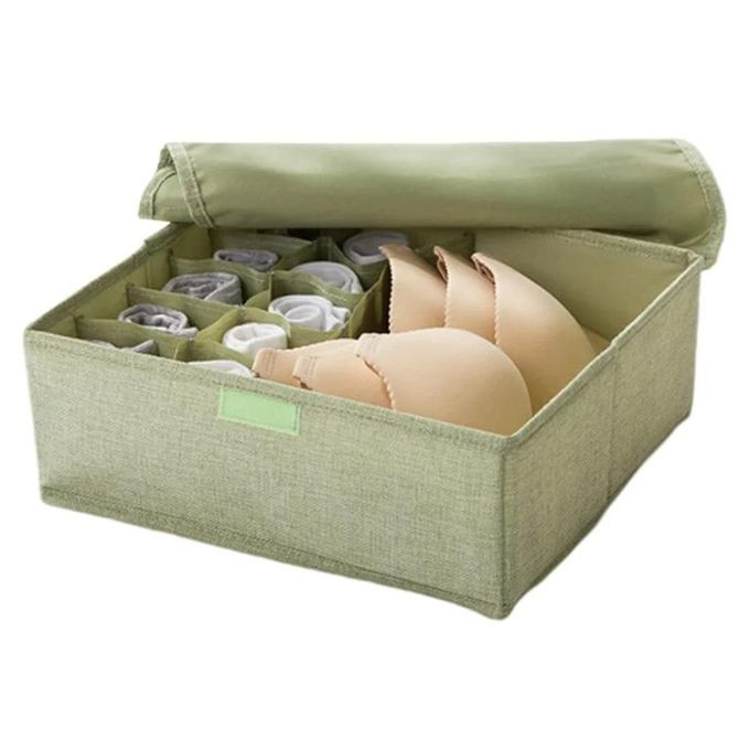 3Pack Underwear Storage Organiser Underwear Storage Compartment Box The Upgraded Fabric Has Good Breathability Compartment Design Reasonable Storage And The Whole Body Can Be Washed And Folded Beige Multicolor