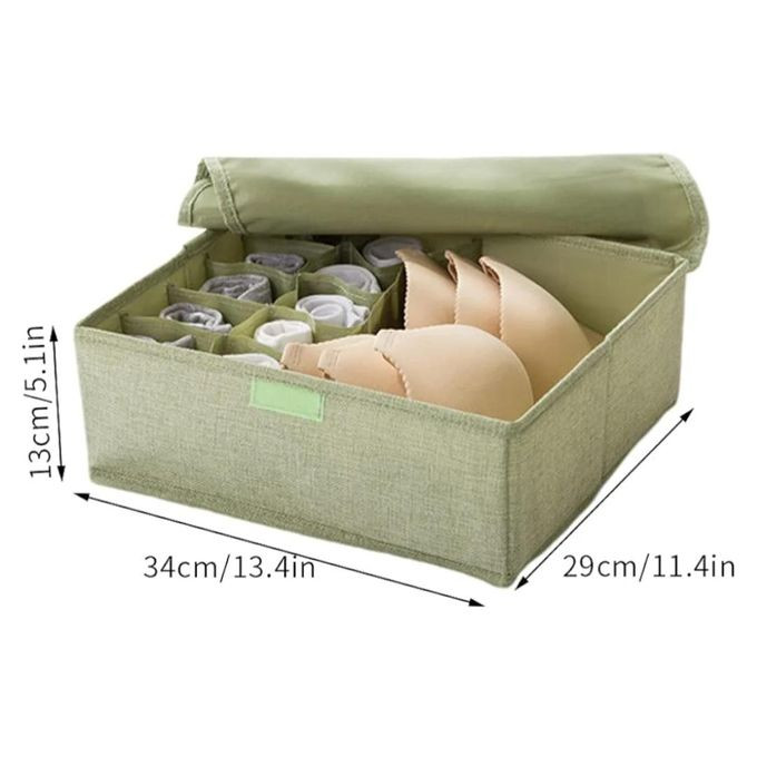 3Pack Underwear Storage Organiser Underwear Storage Compartment Box The Upgraded Fabric Has Good Breathability Compartment Design Reasonable Storage And The Whole Body Can Be Washed And Folded Beige Multicolor