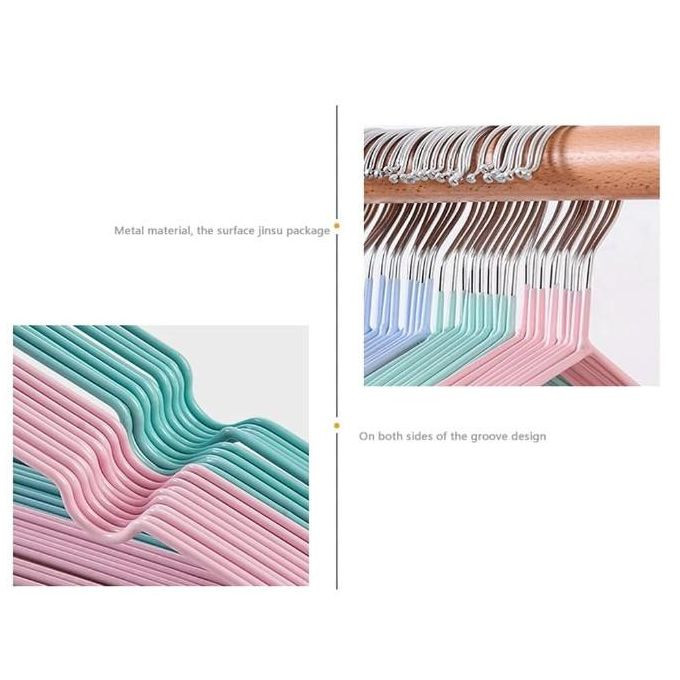 10Pc Pack Standard Hangers Anti Slip Hanger Adult Clothes Hanger Household Clothes Support Clothes k Suitable For Household Drying Blue