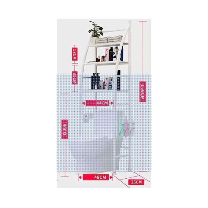 Metal Toilet Cabinet Shelving Kitchen Bathroom Space Saver Shelf Organizer Holder New, Generic, White