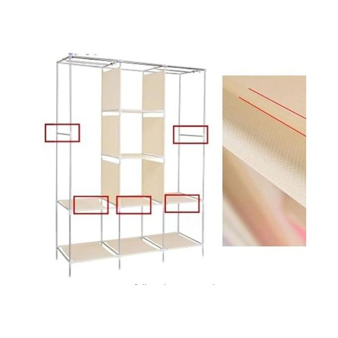 Portable Wardrobe, Multifunction Fabric Storage Rack Textile Wardrobe Cupboard Compartment 150 * 46 * 175CM(Size:130 * 46 * 175CM,Color:C) (B 130 * 46 * 175CM)....