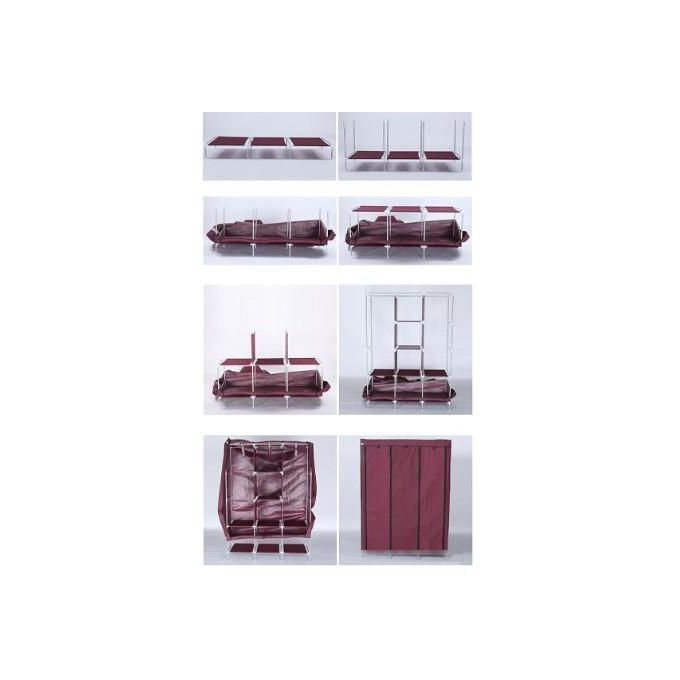 Portable Wardrobe, Multifunction Fabric Storage Rack Textile Wardrobe Cupboard Compartment 150 * 46 * 175CM(Size:130 * 46 * 175CM,Color:C) (B 130 * 46 * 175CM)....