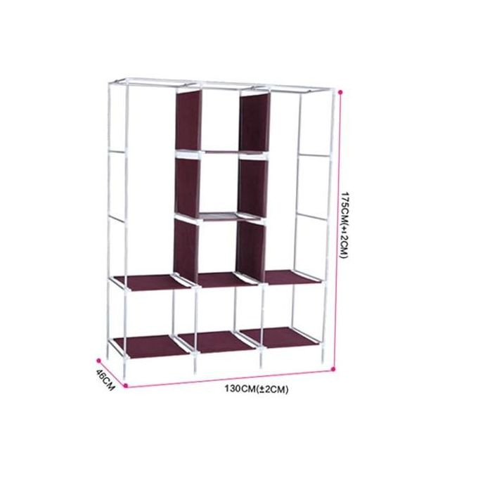 Portable Wardrobe, Multifunction Fabric Storage Rack Textile Wardrobe Cupboard Compartment 150 * 46 * 175CM(Size:130 * 46 * 175CM,Color:C) (B 130 * 46 * 175CM)....
