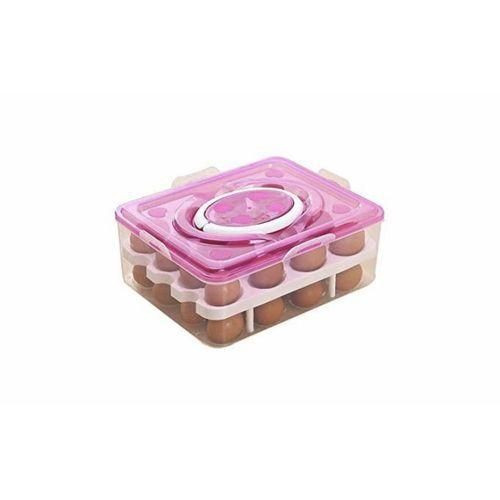 Eggs Tray Storage Container 32 Grid - Green Blue Pink...