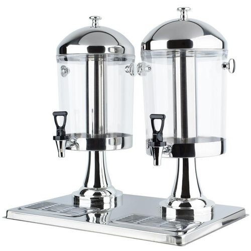 Hm 16 Liters Twin Beverage Juice Dispenser For Serving Drinks At PartiesWith A Cooling Rod For Adding Ice Cubes-Transparent