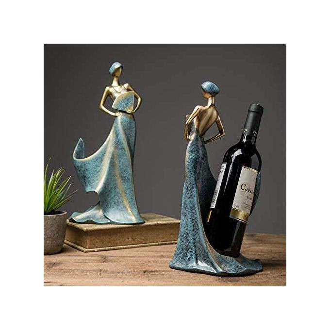 Blue Wine Rack & Whisky Bottle Holder Shelf Decoration
