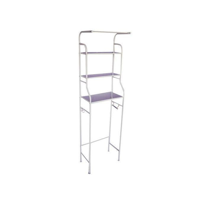 Metallic Toilet Rack - White