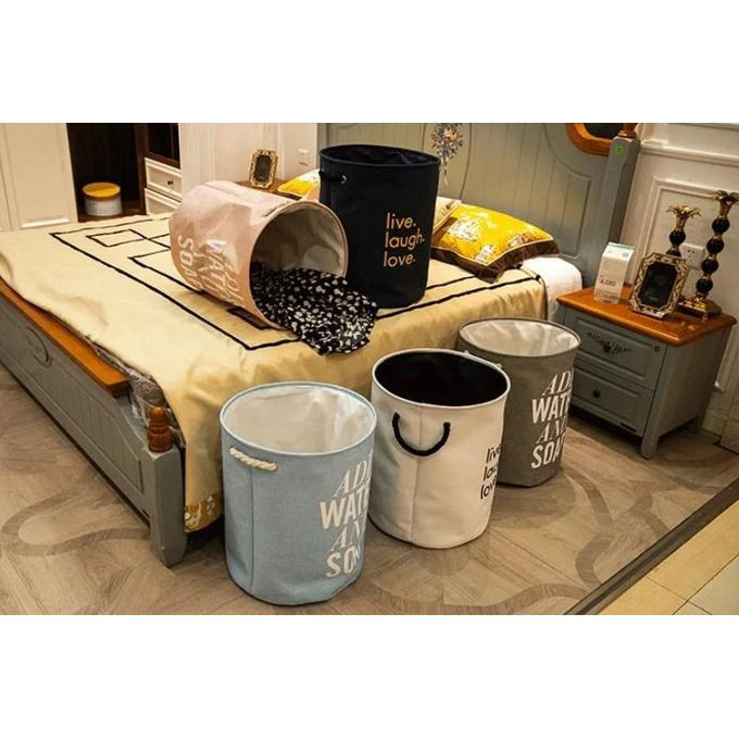 Collapsible Printing Canvas Cloth Laundry Basket Laundry Basket Blue