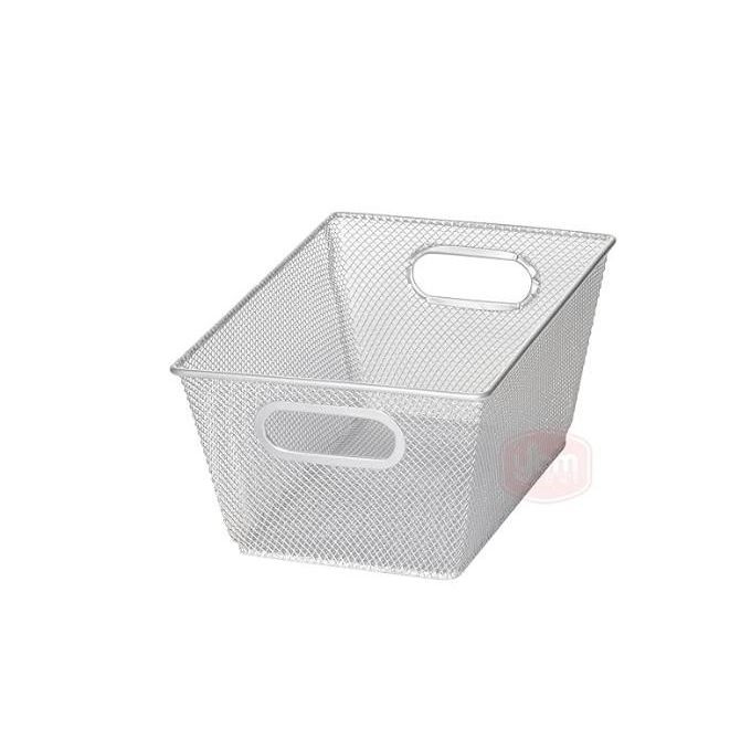 Silver Mesh Open Bin Storage Basket Organizer For Fruits, Vegetables, Pantry Items Toys, Etc. 9.8 X 6.5 X 4.5 1100 variations expected