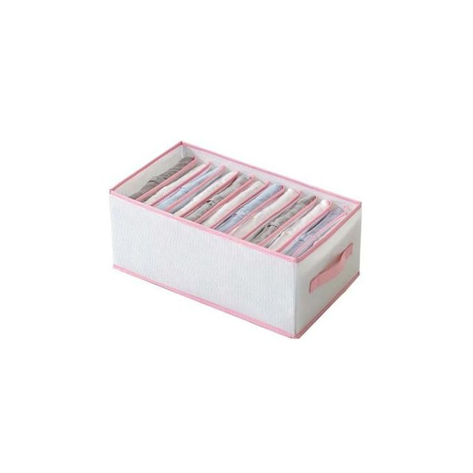 Clothes Jeans Storage Box Large Capacity Tidy Multipurpose Clothes Underpants Organizer Drawer for Wardrobe Divider Storage Box Pink