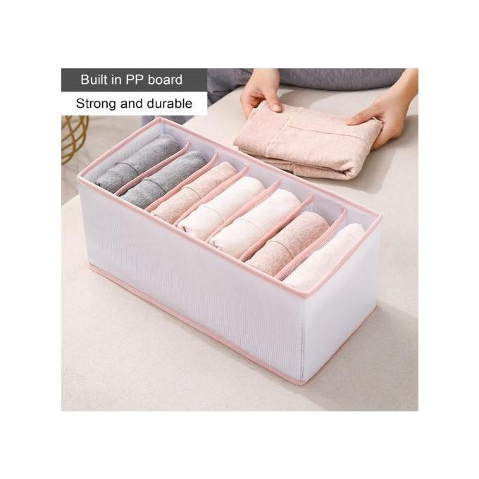 Clothes Jeans Storage Box Large Capacity Tidy Multipurpose Clothes Underpants Organizer Drawer for Wardrobe Divider Storage Box Pink