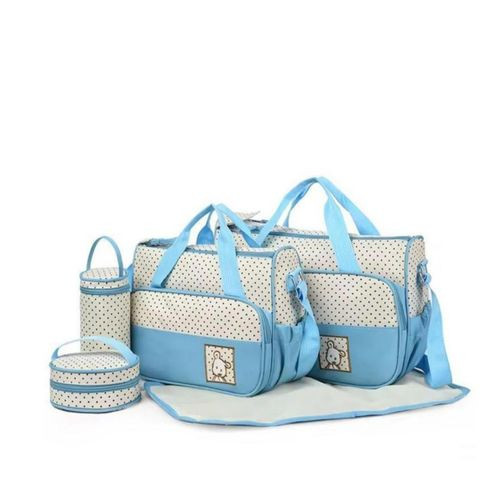 5 Piece Baby Diaper Changing Bag Set - Blue