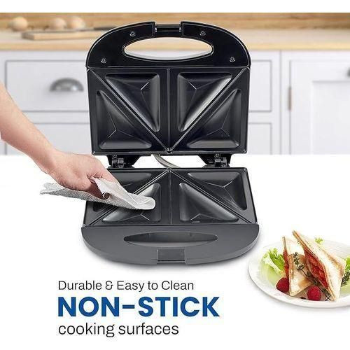 lectric 2 Slice Sandwich Maker, Waffle Plate - White