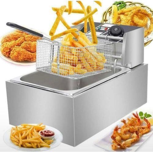 Professional Style Stainless Steel Deep Fryer - Silver 6L