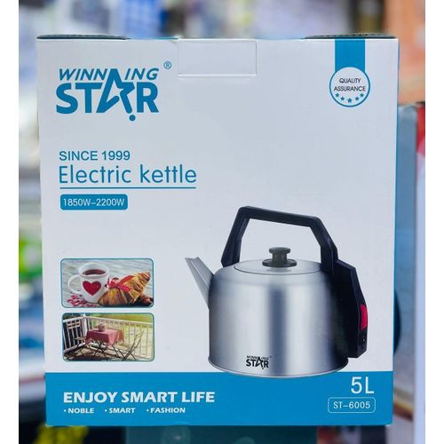 WINNING STAR ST-6005 Electric Kettle Overheat Protection 5L - 1850-2200W - Silver